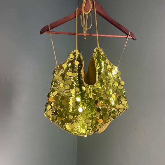 Sequin Halter Mini Dress set 2 pieces - Picture 8 of 9